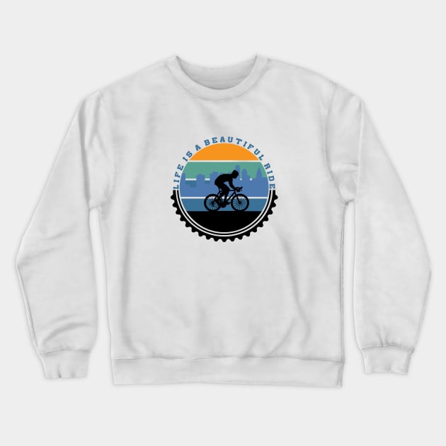 Bike Life Cyclist Pedal Hard Crewneck Sweatshirt by EdSan Designs